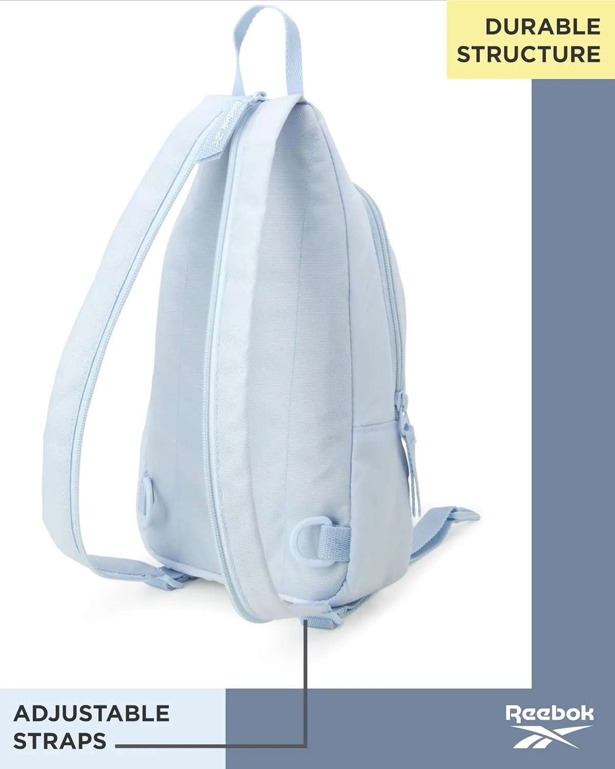 Reebok Men and Womens Crossbody Bag - Small Cross Body Bags for Women Backpack with Adjustable Strap for Travel and Gym, Blue Mindy