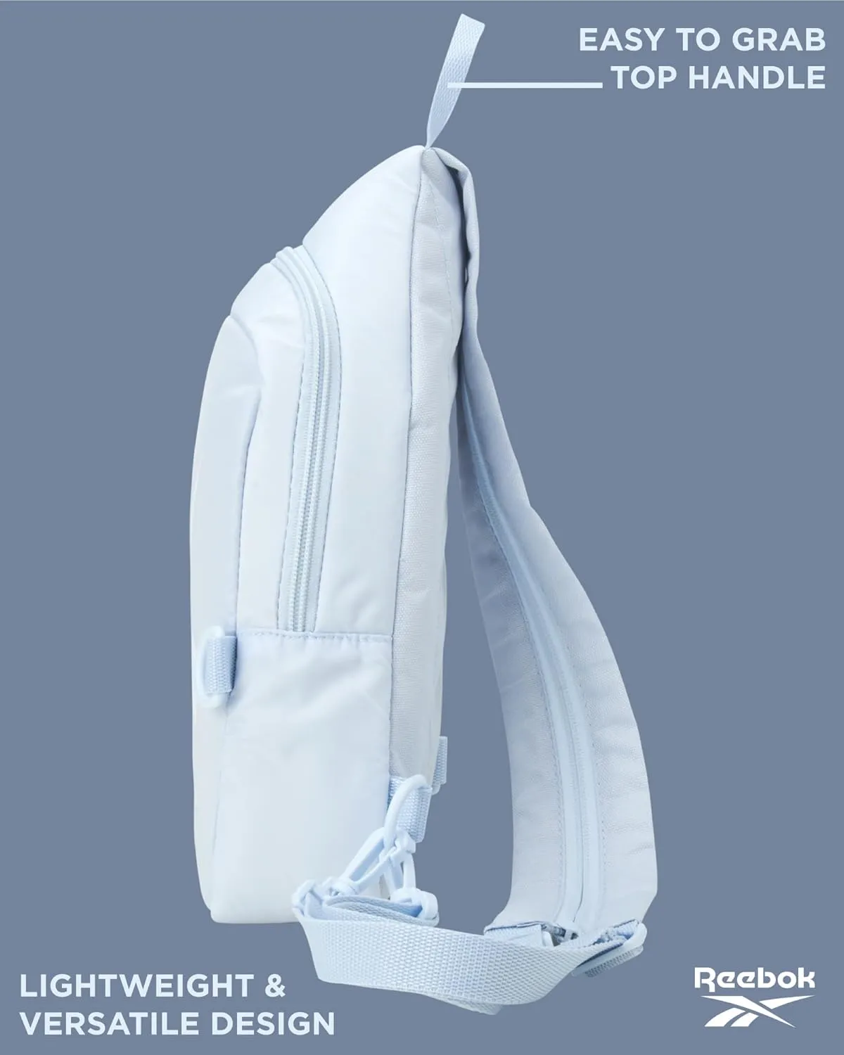 Reebok Men and Womens Crossbody Bag - Small Cross Body Bags for Women Backpack with Adjustable Strap for Travel and Gym, Blue Mindy