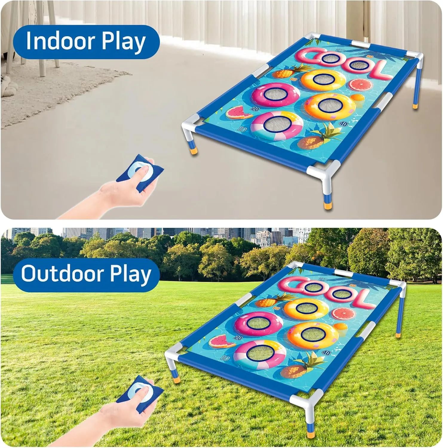 Remit Bean Bag Toss Game, Fun Outdoor Cornhole Set for Ages 3-8