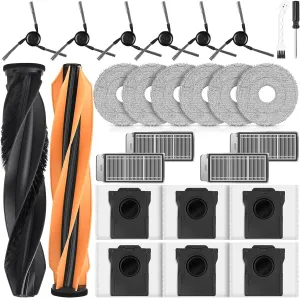 Replacement Parts for Dreame X50 Ultra Robot Vacuum - 26-Piece Accessory Kit with 2 Main Brushes, 6 Side Brushes, 6 Dust Bags, 4 HEPA Filters, 6 Mop Pads, Cleaning Tool & Screwdriver