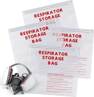 Respirator Storage Bag with Zipper 15.35" x 16" Reusable Gas Mask Bag Large 10 Mil Thick Clear for Welding Mask