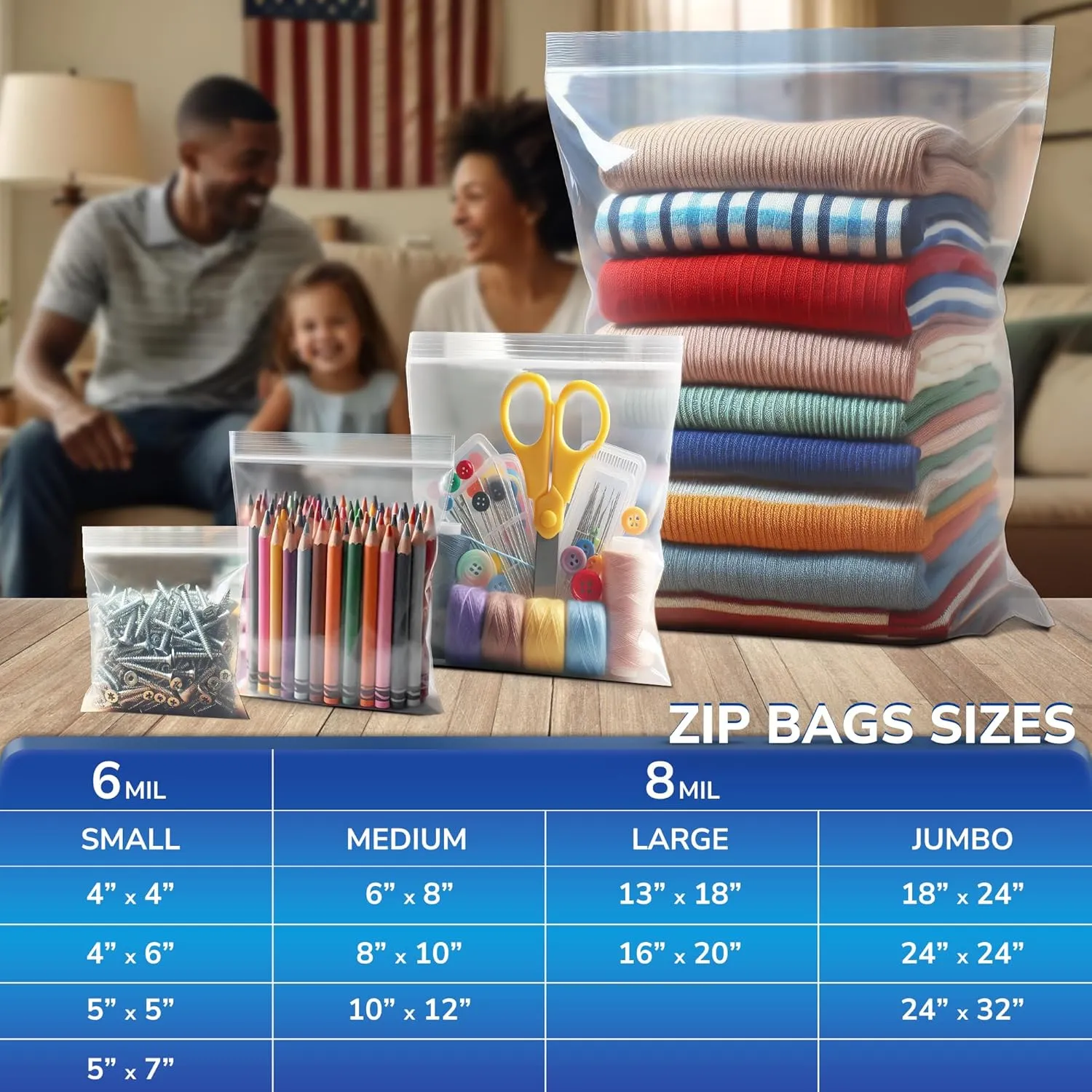 Reusable 8 Mil 10x12 BPA-Free LDPE Food Grade Plastic Storage Bags, Zip Top, Beige, 25 Count
