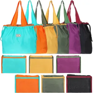 Reusable Grocery Bags, Colorful Shopping Bags,Machine Washable,Foldable,Durable,Lightweight,Set of 6 (Black, purple, turmeric, army green, lake blue, orange)