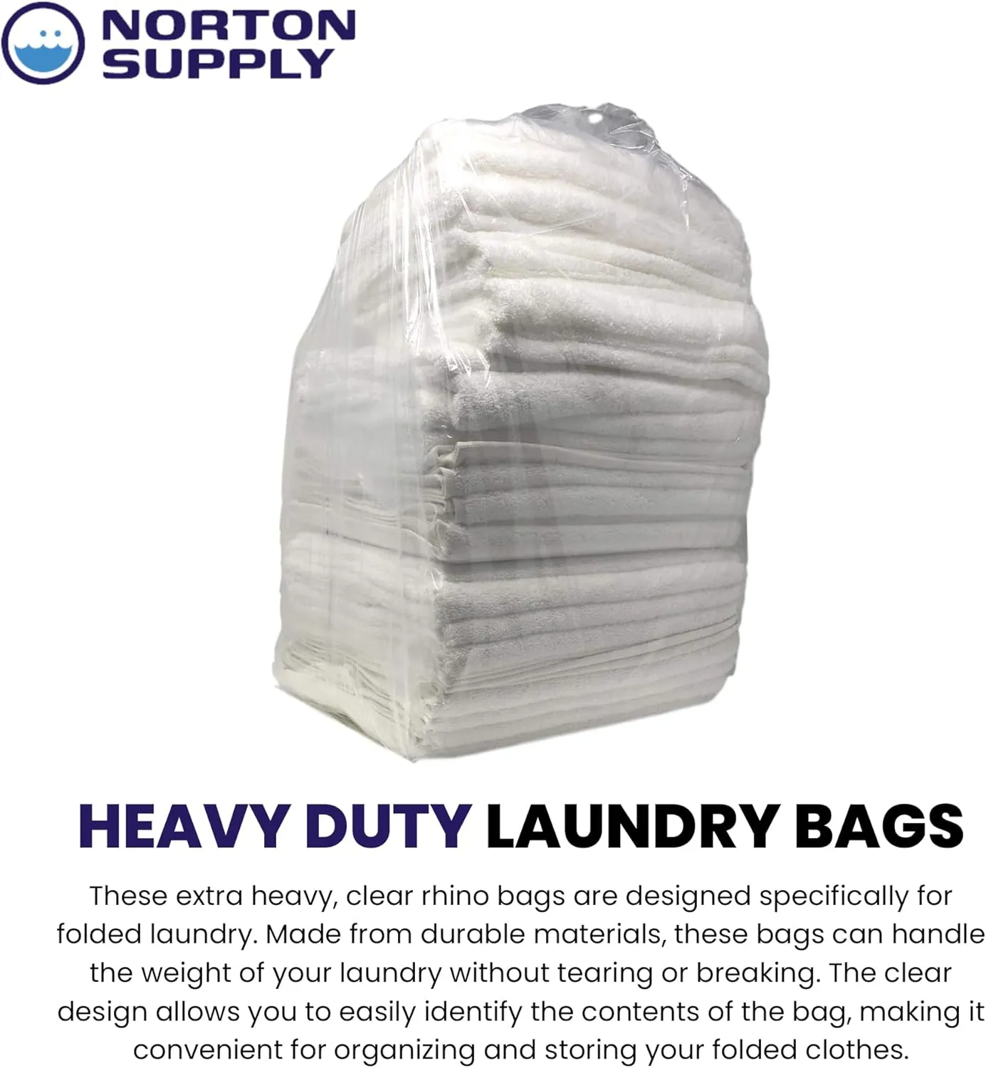 Rhino Bag: 30 Gal Capacity Heavy Duty and Waterproof Large Clear Plastic Storage Bags Jumbo Size for Clothes, Comforters, Luggage, Bedding, Travel Supplies, Packing and Moving - Reusable