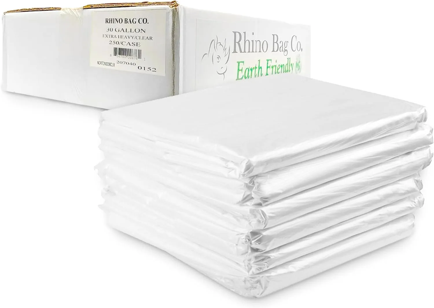 Rhino Bag: 30 Gal Capacity Heavy Duty and Waterproof Large Clear Plastic Storage Bags Jumbo Size for Clothes, Comforters, Luggage, Bedding, Travel Supplies, Packing and Moving - Reusable
