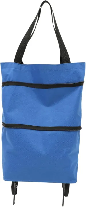 Roller Bag Adjustable Handles Foldable Cart Big Storage for Shopping Laundry
