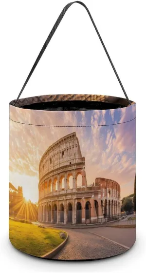 Rome Italy Sunset Halloween Tricking Or Treating Bag Pumpkin Candy Tote Easter Eggs Bucket Best Party Gifts