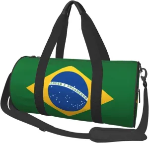 Round Duffle Bag Brazil Flag Unisex Travel Bag Duffle Bag