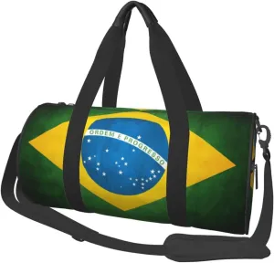 Round Duffle Bag Brazilian Flag Unisex Travel Bag Duffle Bag