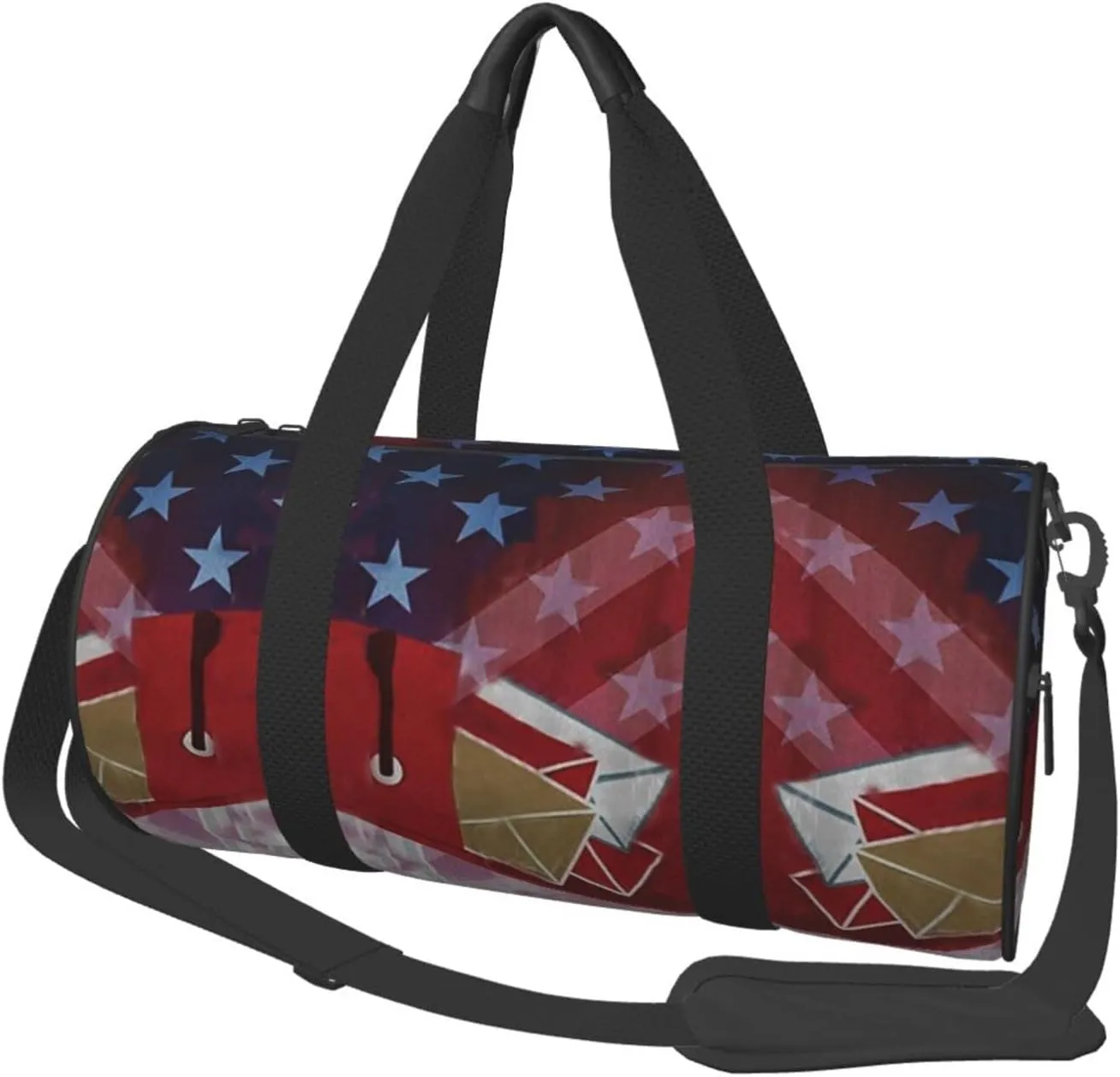Round Duffle Bag Postal Worker Us Flag Unisex Travel Bag Duffle Bag