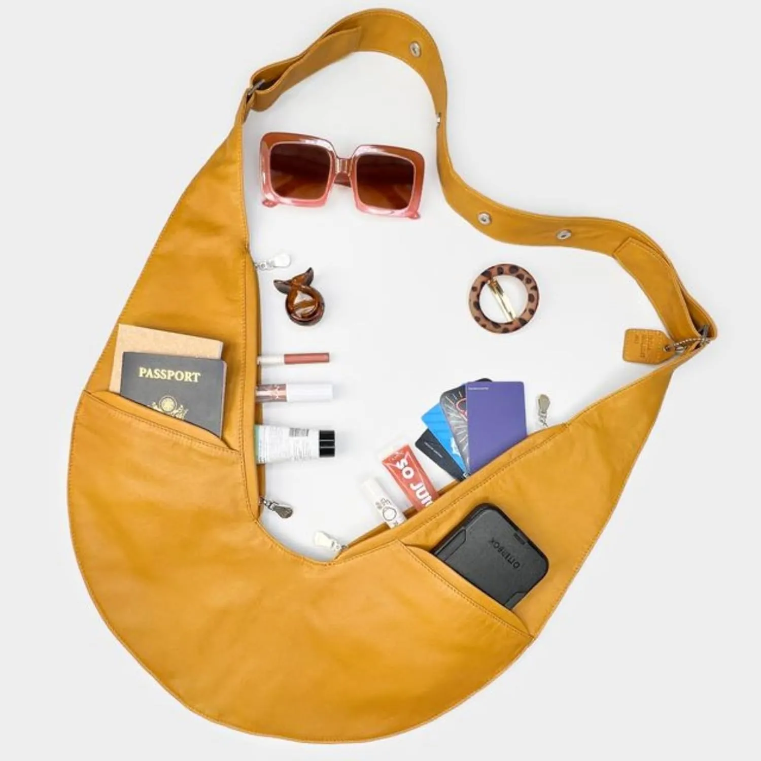 SASH Crossbody Bag - Leather Purse for Women - Travel Sling Bag with FRID-Protected Wallet