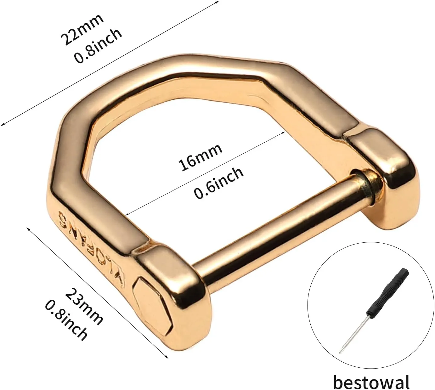 Screw-In D-Ring Shackle-Zinc Alloy Hardware with Copper Rod for DIY Craft Keychain & Purse Accessories 1PC   Tool