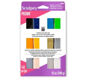 Sculpey Premo Multipack Metallic and Glitter 12x28g VMS-12