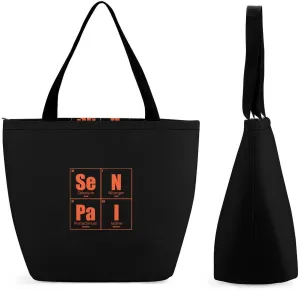 Senpai Periodic Table Women's Reusable Shopping Bags Foldable Tote Bag Lightweight Handbag for Work Travel