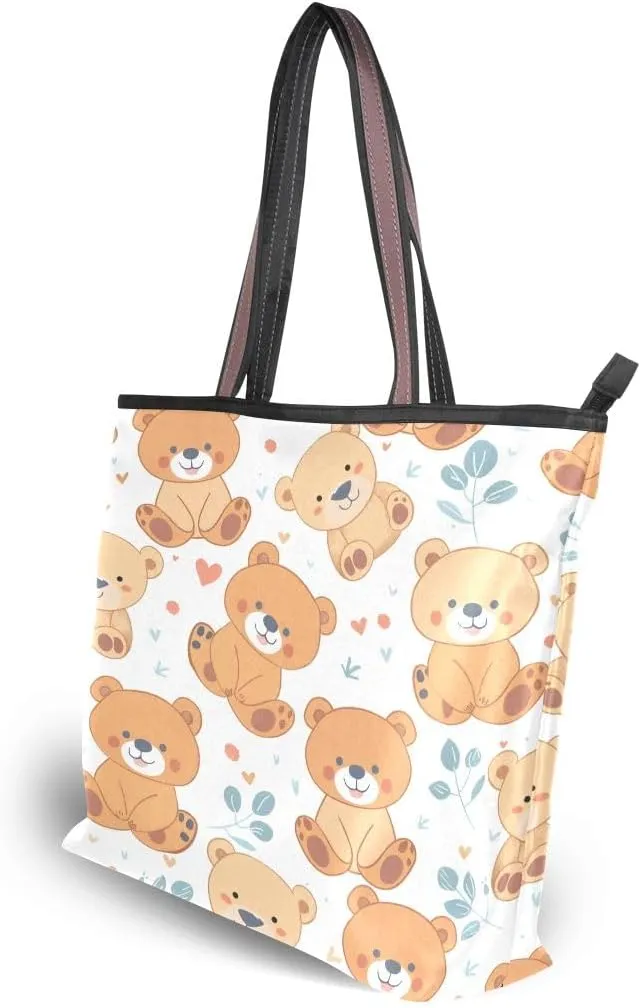 senya Cute Smile Bears Shoulder Bags Large Handle Ladies Handbag