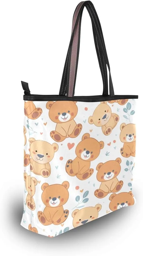 senya Cute Smile Bears Shoulder Bags Large Handle Ladies Handbag