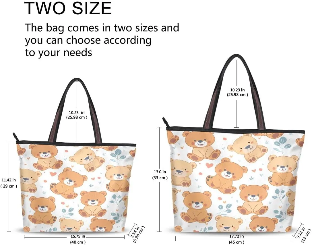 senya Cute Smile Bears Shoulder Bags Large Handle Ladies Handbag