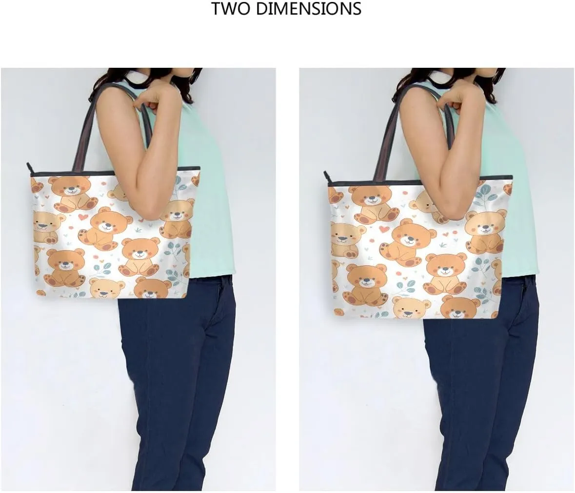 senya Cute Smile Bears Shoulder Bags Large Handle Ladies Handbag
