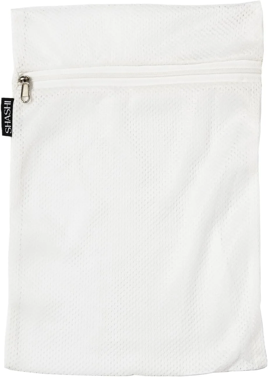 SHASHI Mesh Laundry Bag – Delicates Wash Pouch w/Secure Zip Closure – Protects Grip Socks & Activewear (21cm x 30cm)