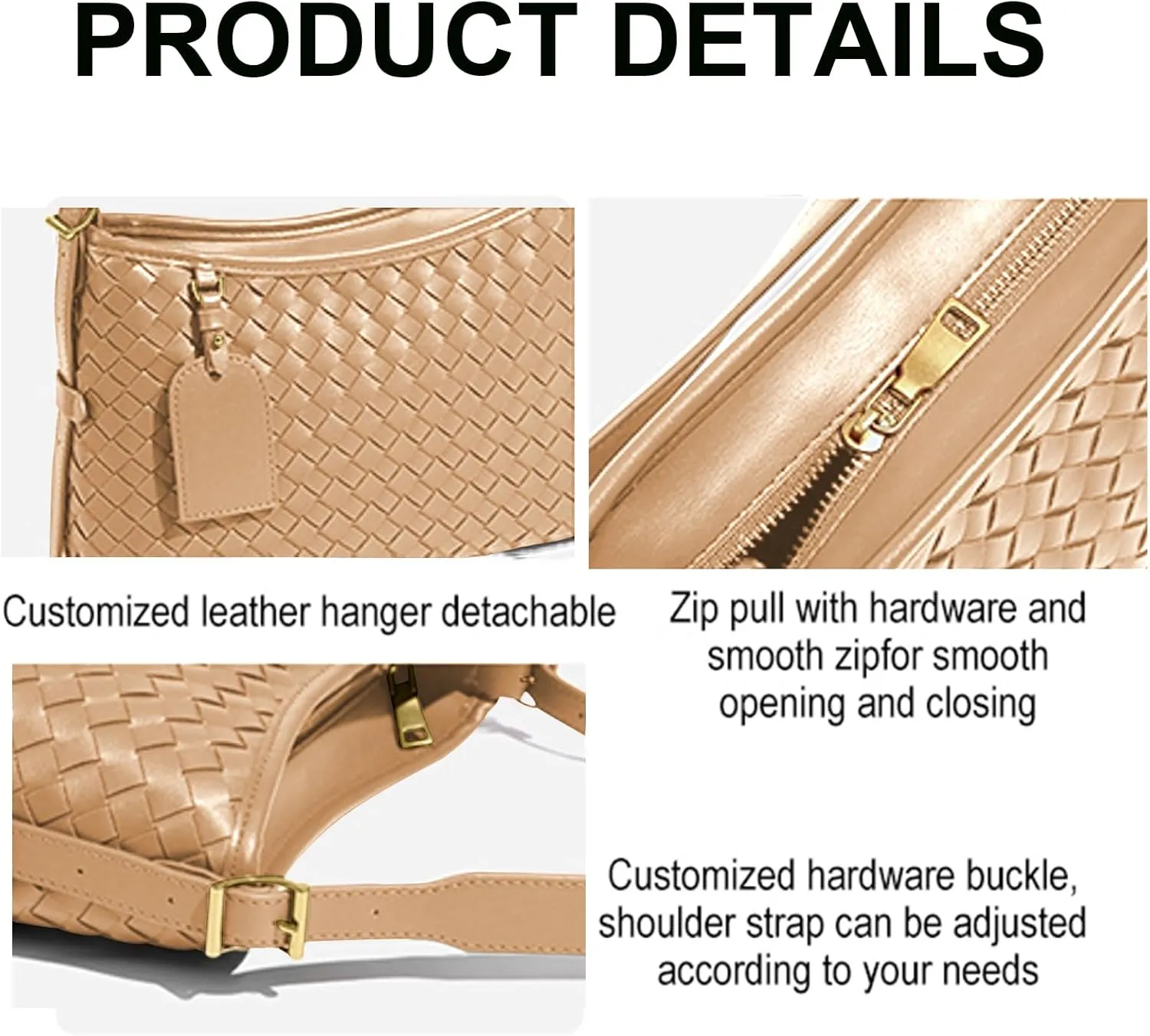 Shoulder Bag for Women Lightweight Tote Bags Vegan Leather Handbags Handmade with Wallet With Pocket Working Business Bags