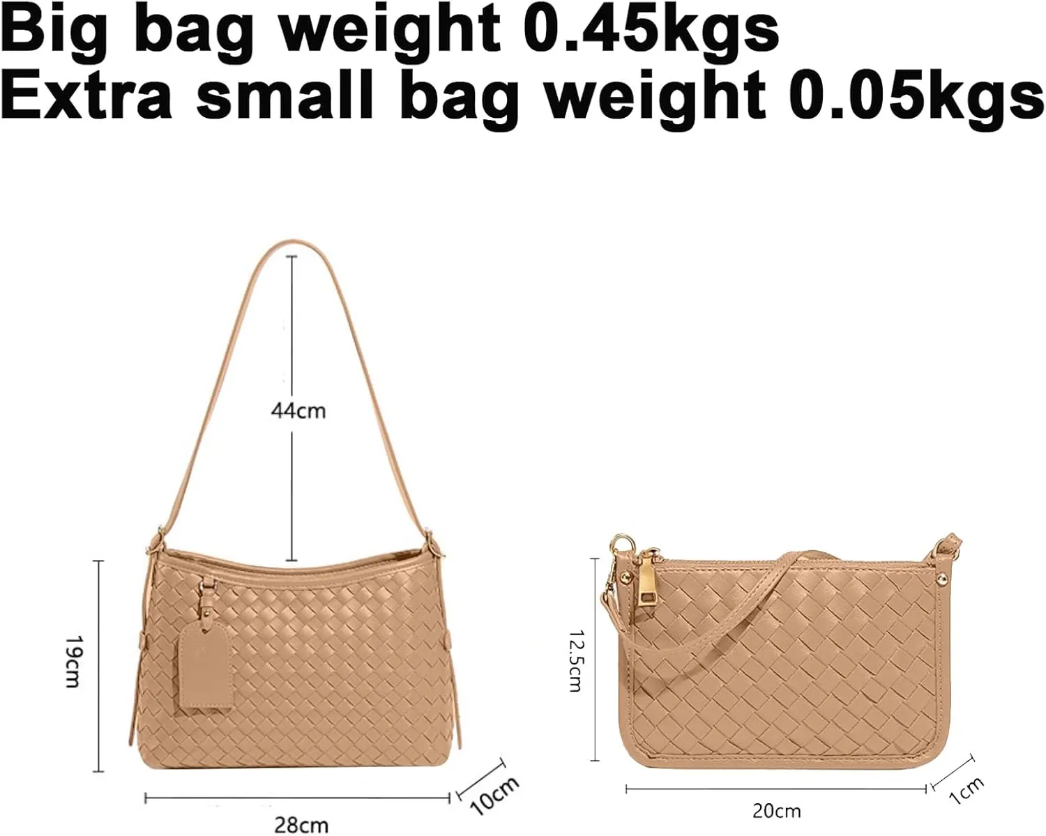 Shoulder Bag for Women Lightweight Tote Bags Vegan Leather Handbags Handmade with Wallet With Pocket Working Business Bags