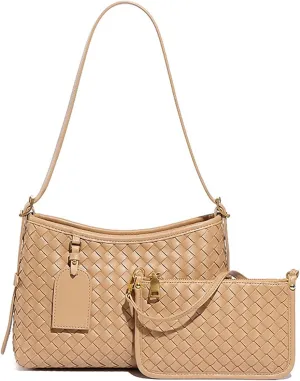 Shoulder Bag for Women Lightweight Tote Bags Vegan Leather Handbags Handmade with Wallet With Pocket Working Business Bags