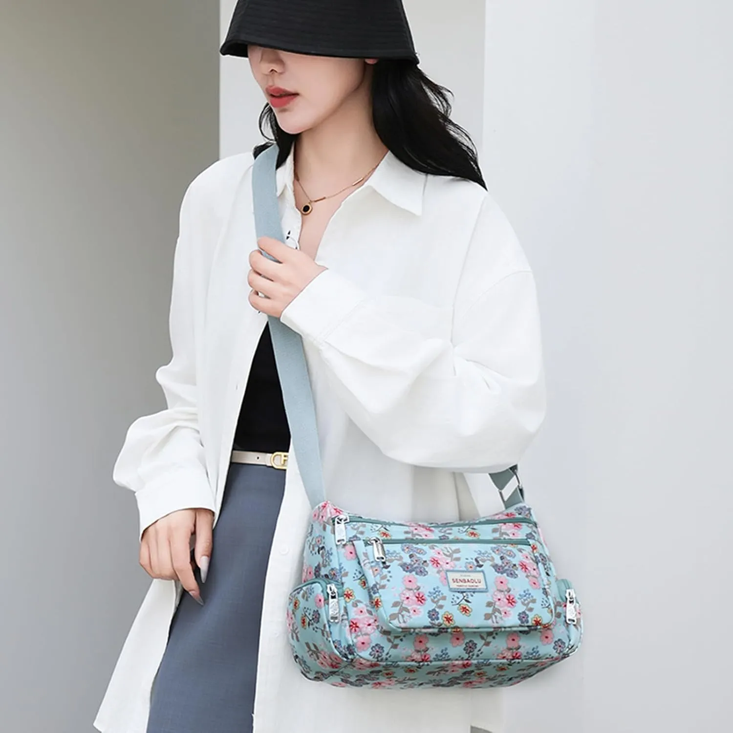Shoulder Bags for Women Nylon Crossbody Bags Waterproof Lightweight Messenger Purses and Handbags