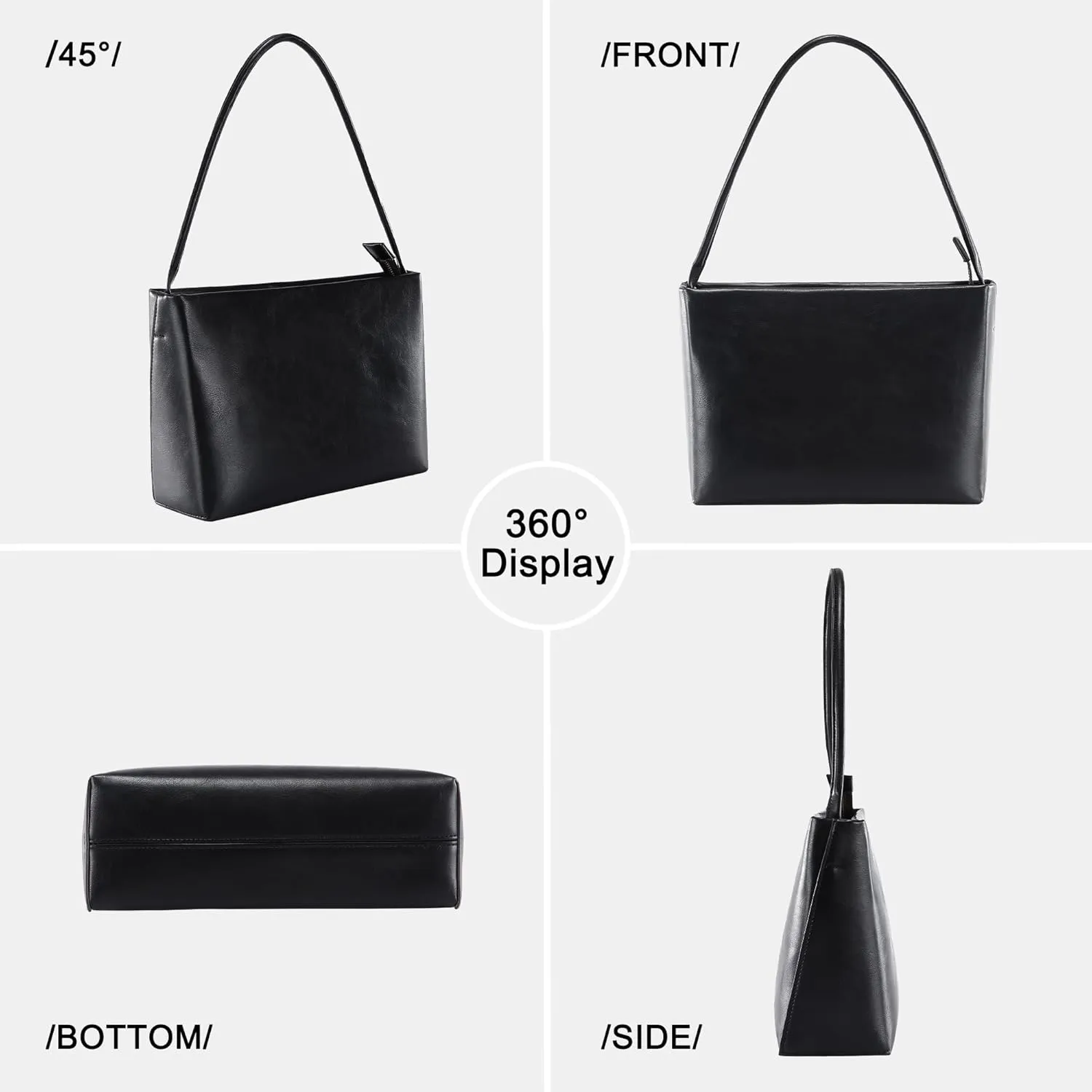 Shoulder Bags in Leather for Women Vintage Classic Elegance Zipped Medium Handbag Purse for All Occasions
