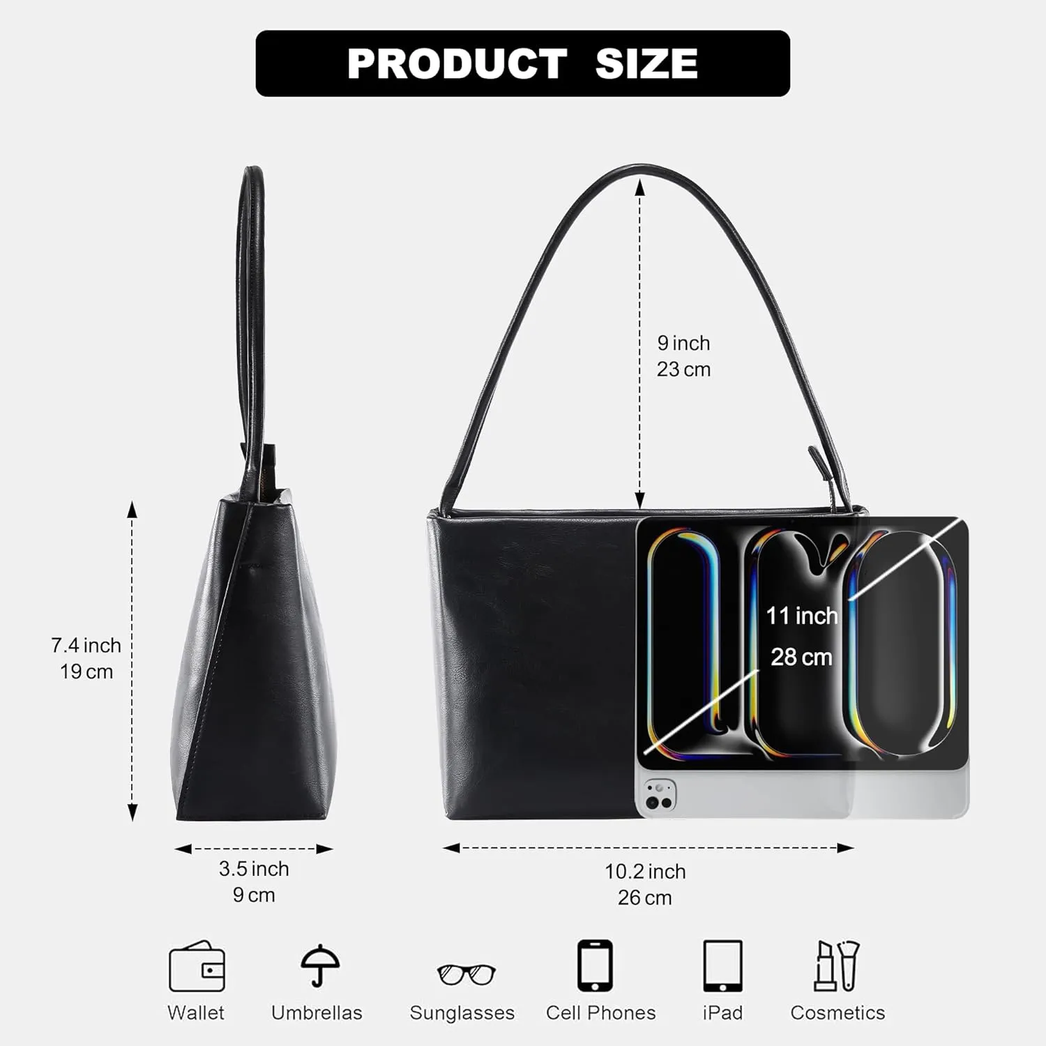 Shoulder Bags in Leather for Women Vintage Classic Elegance Zipped Medium Handbag Purse for All Occasions