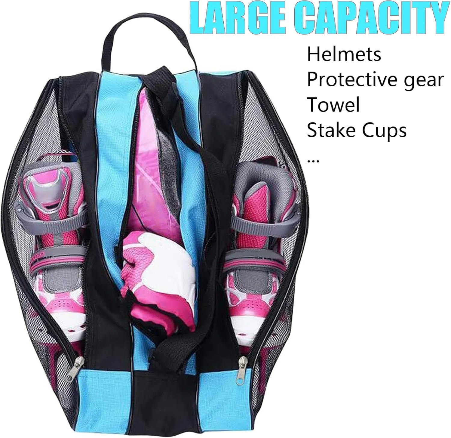 Skate Bags, Great for Roller Skates, Ice Skates, Quad Skates, Inline Skates, Rollerblade, Figure Skates, Ice Hockey Skate - Skate Accessories for Kids and Adults