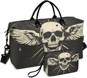 Skeleton Wings Duffel Bag for Travel Gym Sport, Weekender Travel Bags Carry on Overnight Bag