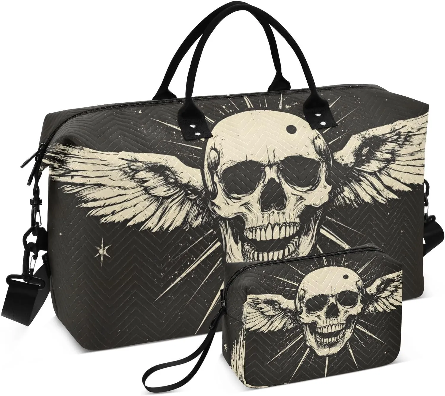 Skeleton Wings Duffel Bag for Travel Gym Sport, Weekender Travel Bags Carry on Overnight Bag