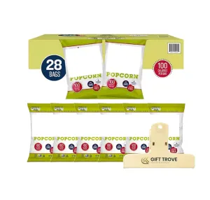 Skiny Pop Original Popcorn, 0.8 oz Bags, 28 Count with Bag Clip