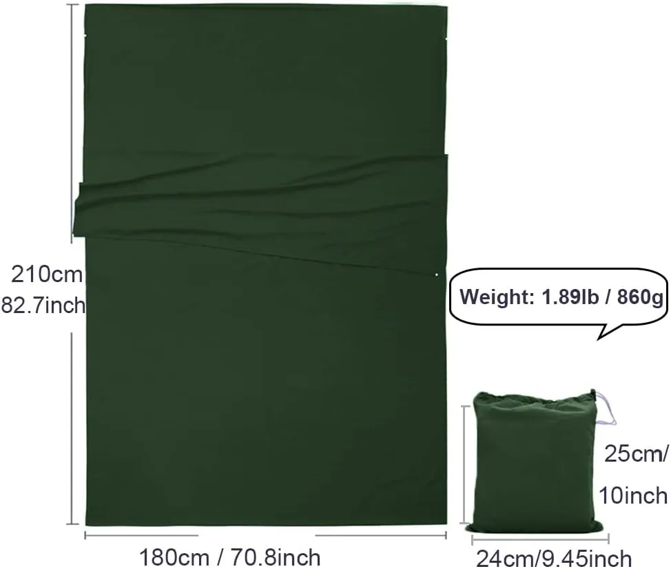 Sleeping Bag Liner, Lightweight Portable, Soft Travel and Camping Sheet, with Compact and Carry Bag, for Travel, Hotel