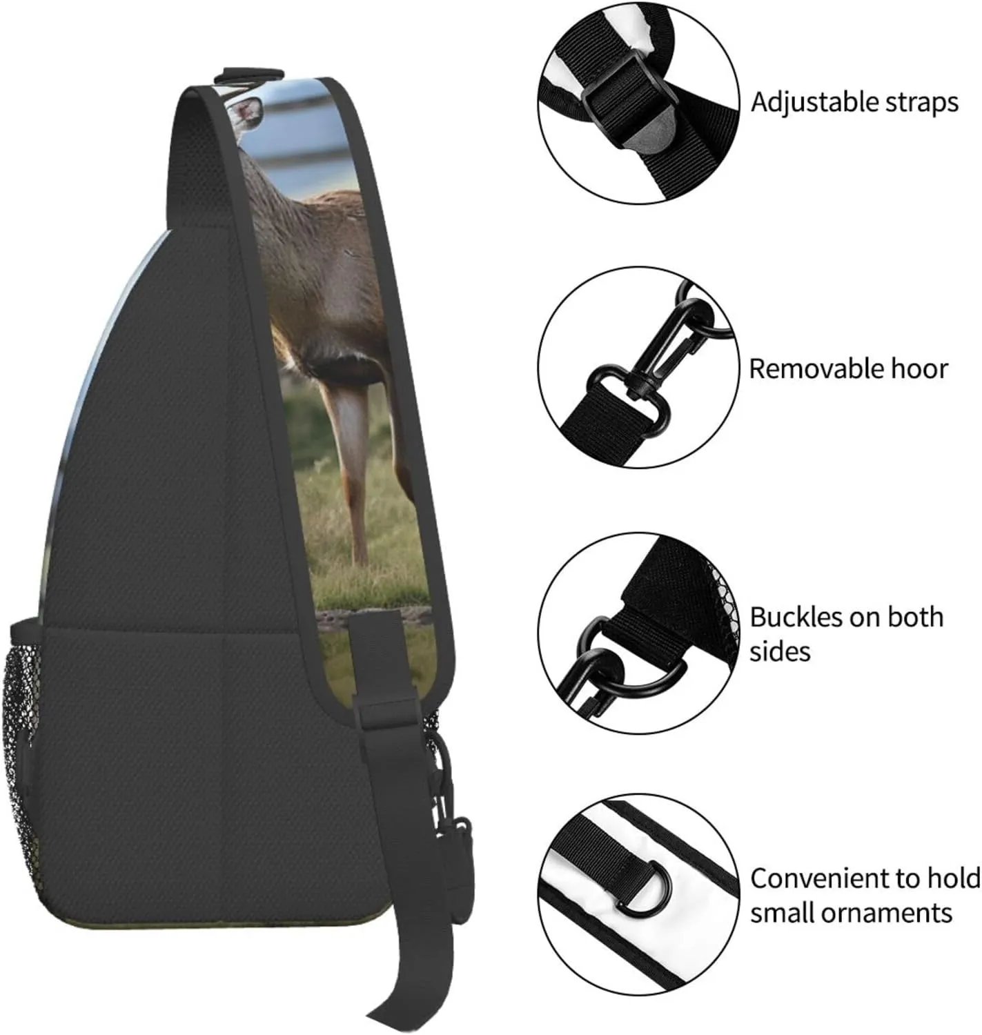 Sling Bag for Women Men Crossbody Bag Sling Backpack Dog running Cross Body Bag Adjustable Chest Bag