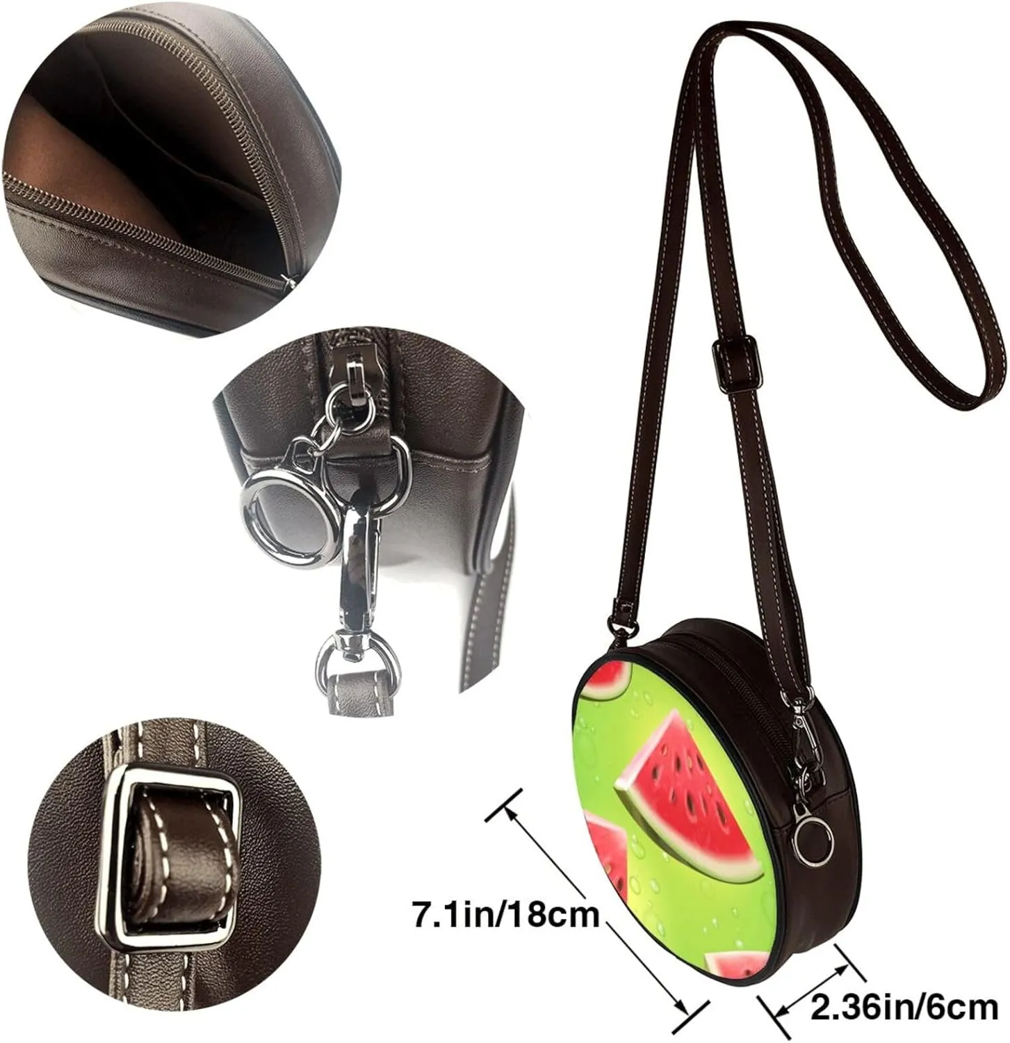 Small Crossbody Bags for Women Round Purses PU Leather Shoulder Bag with Adjustable Strap
