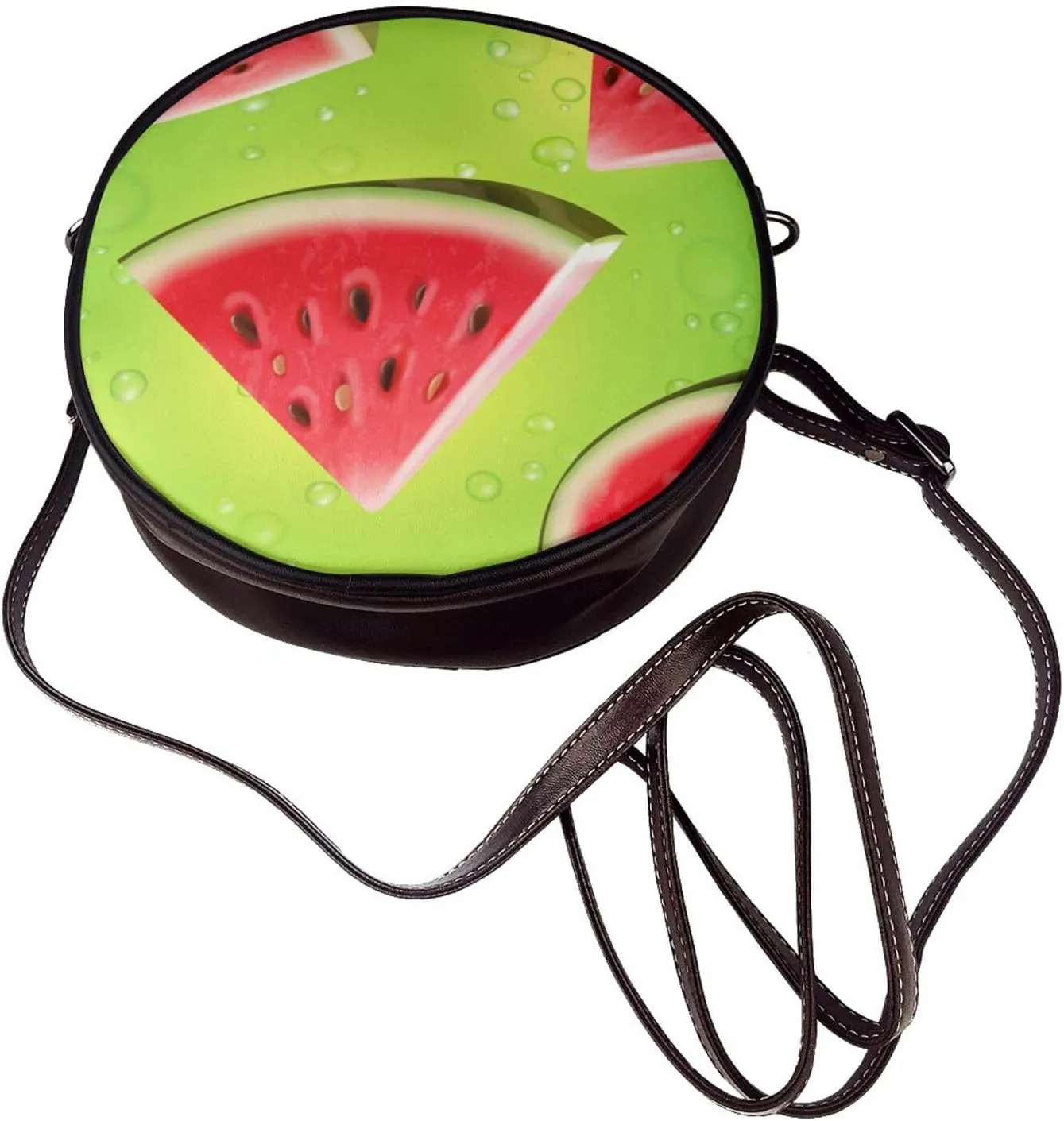 Small Crossbody Bags for Women Round Purses PU Leather Shoulder Bag with Adjustable Strap