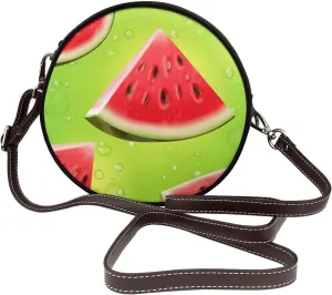 Small Crossbody Bags for Women Round Purses PU Leather Shoulder Bag with Adjustable Strap