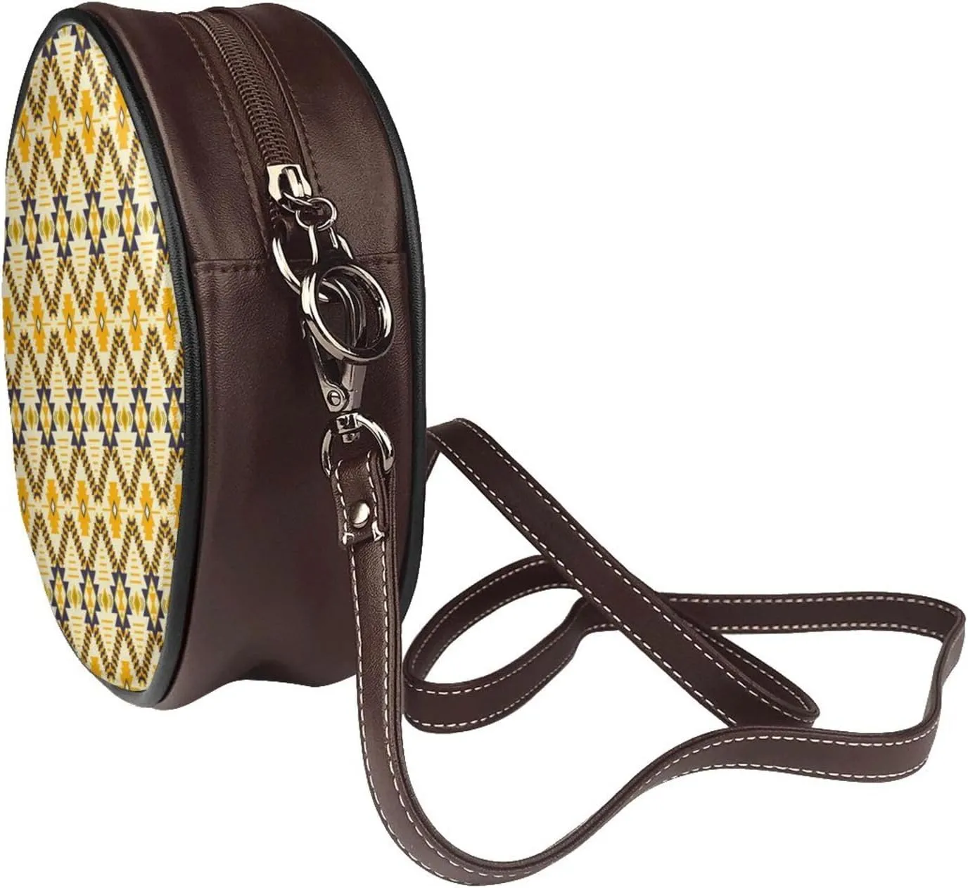 Small Crossbody Bags for Women Round Purses PU Leather Shoulder Bag with Adjustable Strap