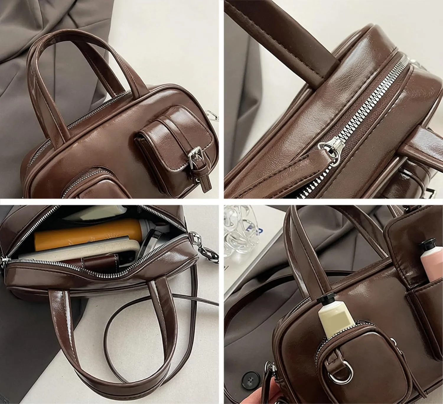 Small Crossbody Bags for Women Trendy Bowling Bag Stylish Handbag Purse Shoulder Bag for Women Mini Tote Bag for Everyday