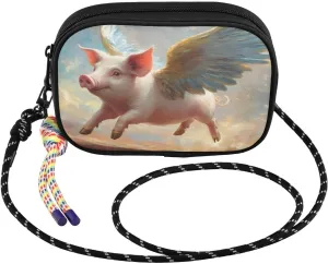 Small Crossbody Bags Pig Fly Wings for Women Cell Phone Purses Women's Shoulder Handbag Wallet Purse