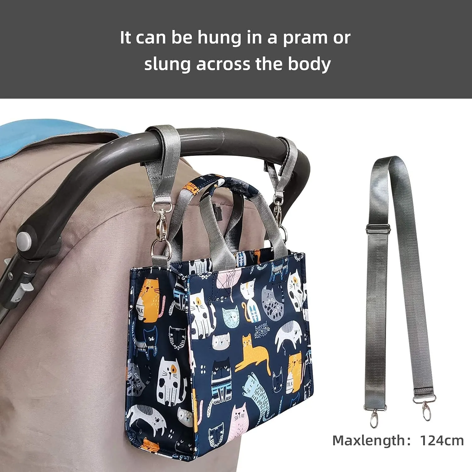Small Diaper Bags Waterproof Travel Tote Mini Diaper Bag Multi-Function Baby Bags Crossbody Purse(Cat Paradise)