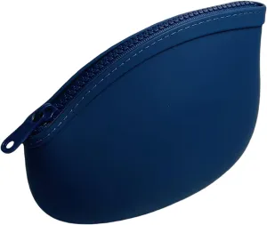 Small Makeup Bag Premium Silicone Purse Bag Multifunctional Essential Zipper Pouch Water and Heat Resistant (Blue)