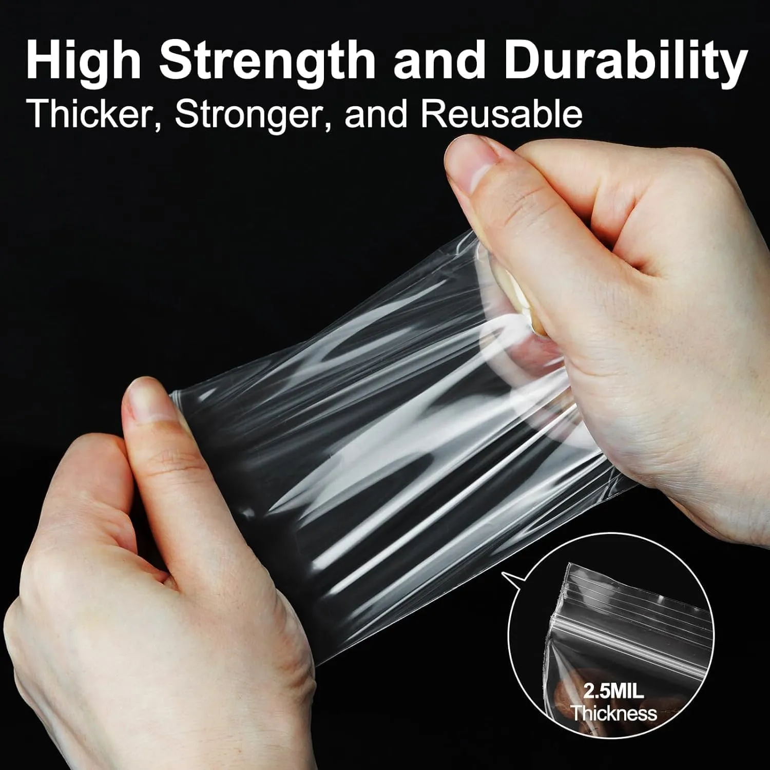 Small Plastic Bags, 1200ct 4"x6" Premium Small Zip Baggies Resealable, 2 Mil(2 Layer) Ultra Strong & Durable Mini Zipper Bags for Jewelry and Small Business - Clear