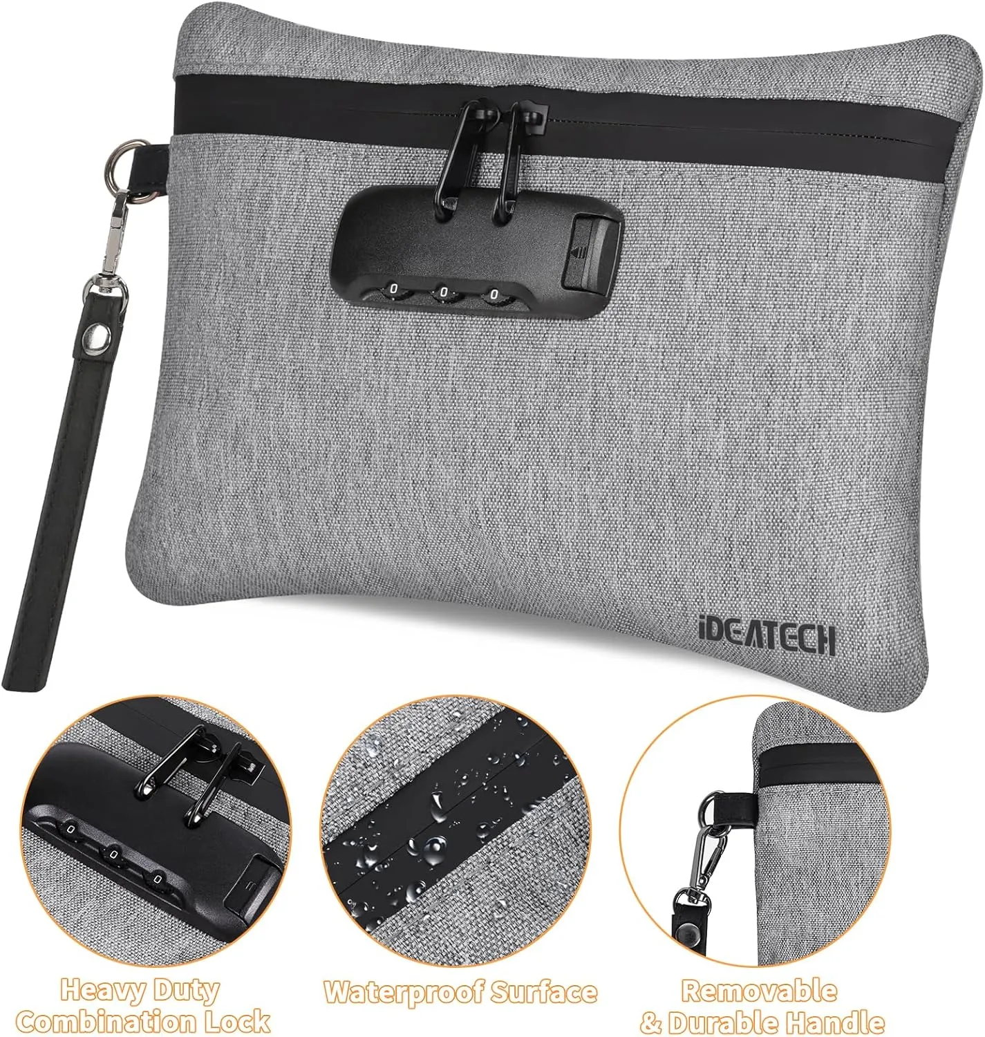 Smell Proof Bags with Lock, Dog-Tested Smell Proof Container,Smell Proof Stash Box,Smell Proof Pouch, Odor Proof Travel Storage Bags, Money Safe Bag, Smell Proof Bag with Odor Proof Jar (Grey)
