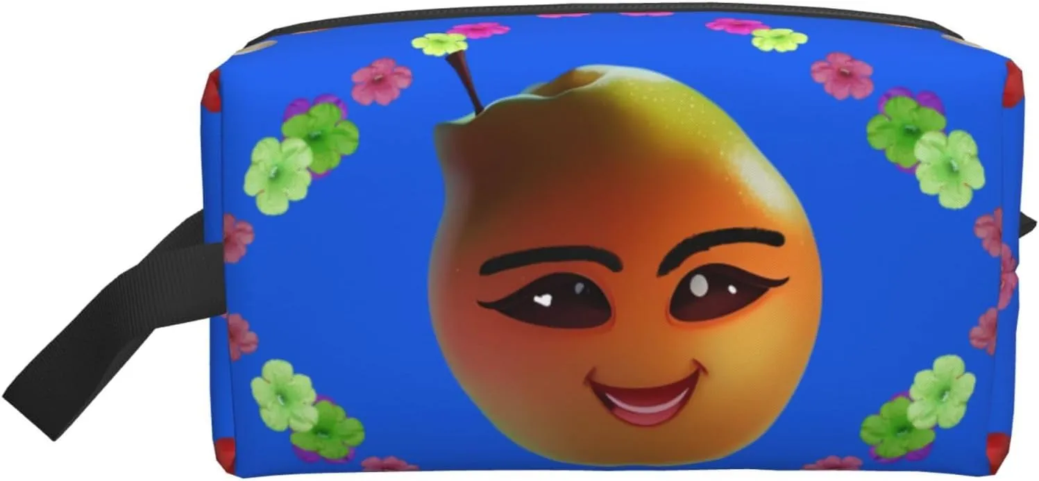 Smiley Yellow Pear Storage Bags - Travel Toiletry and Makeup Bags, Unisex, Daily Use, Small Items Storage