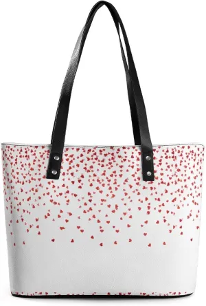 Snowflake Winter Wonderland Leather Handbag Smooth Wrinkle Resistant Lightweight And Convenient