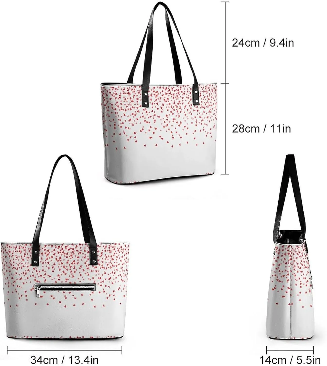 Snowflake Winter Wonderland Leather Handbag Smooth Wrinkle Resistant Lightweight And Convenient