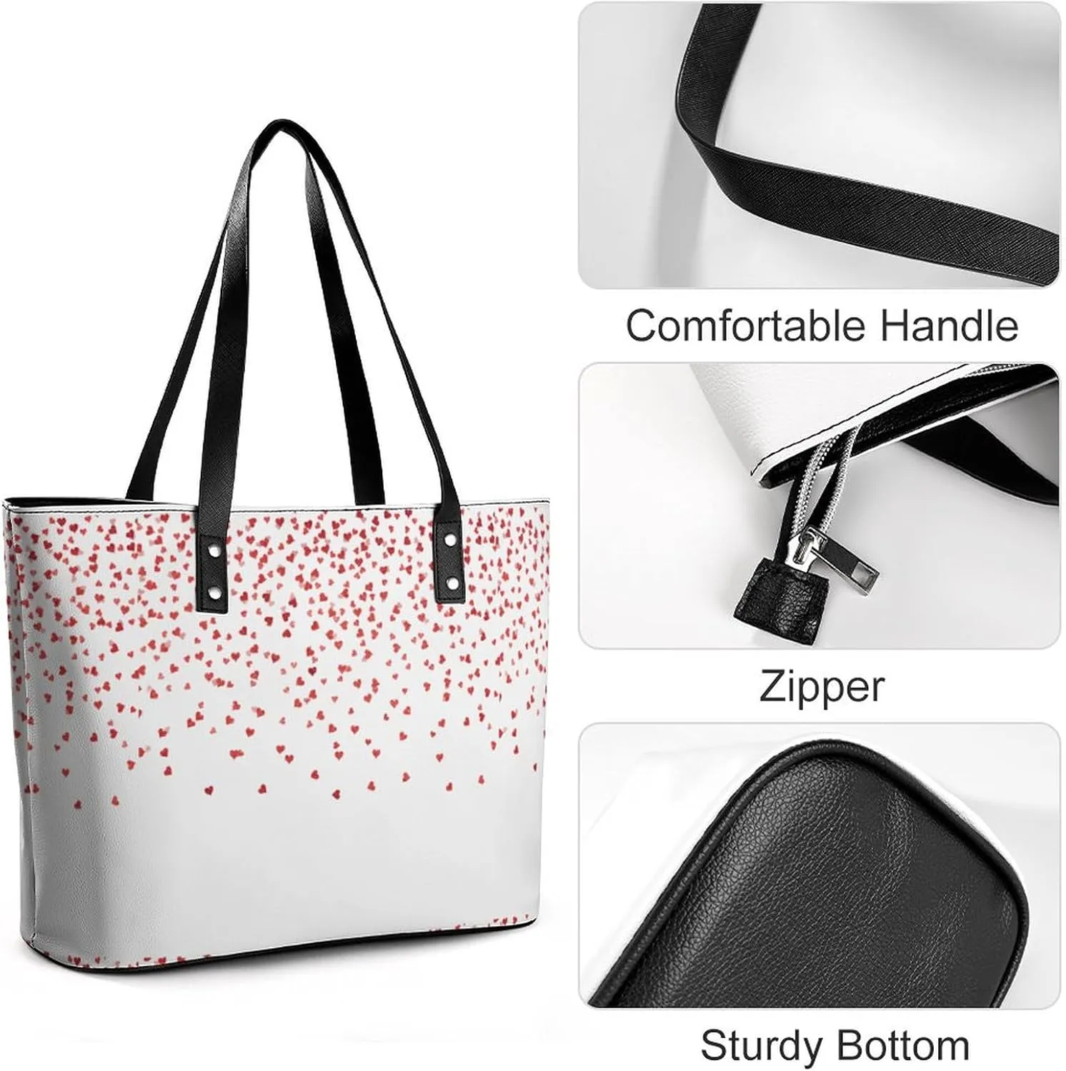 Snowflake Winter Wonderland Leather Handbag Smooth Wrinkle Resistant Lightweight And Convenient