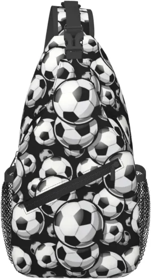 Soccer Football Crossbody Bag Adjustable Sling Bag Casual Chest Bags Travel Shoulder Backpack